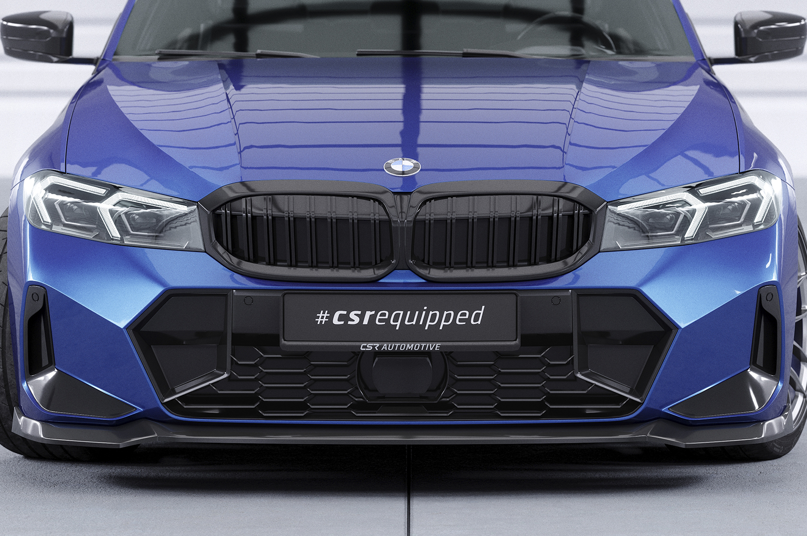 Voorspoiler passend voor BMW 3 Serie M Pakket LCI G20 / G21 CSR Glans Zwart