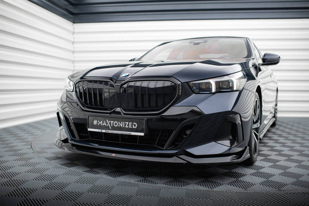 Voorspoiler passend voor BMW 5 G60 M-pack V.2 Glans Zwart Maxton