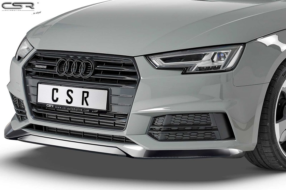 Voorspoiler passend voor Audi A4 B9 8W S-Line / S4 B9 8W Glans Zwart