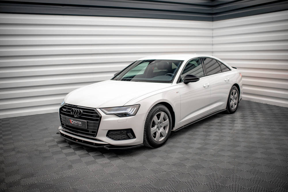 Zijskirts passend voor Audi A6 C8 Maxton Glans Zwart