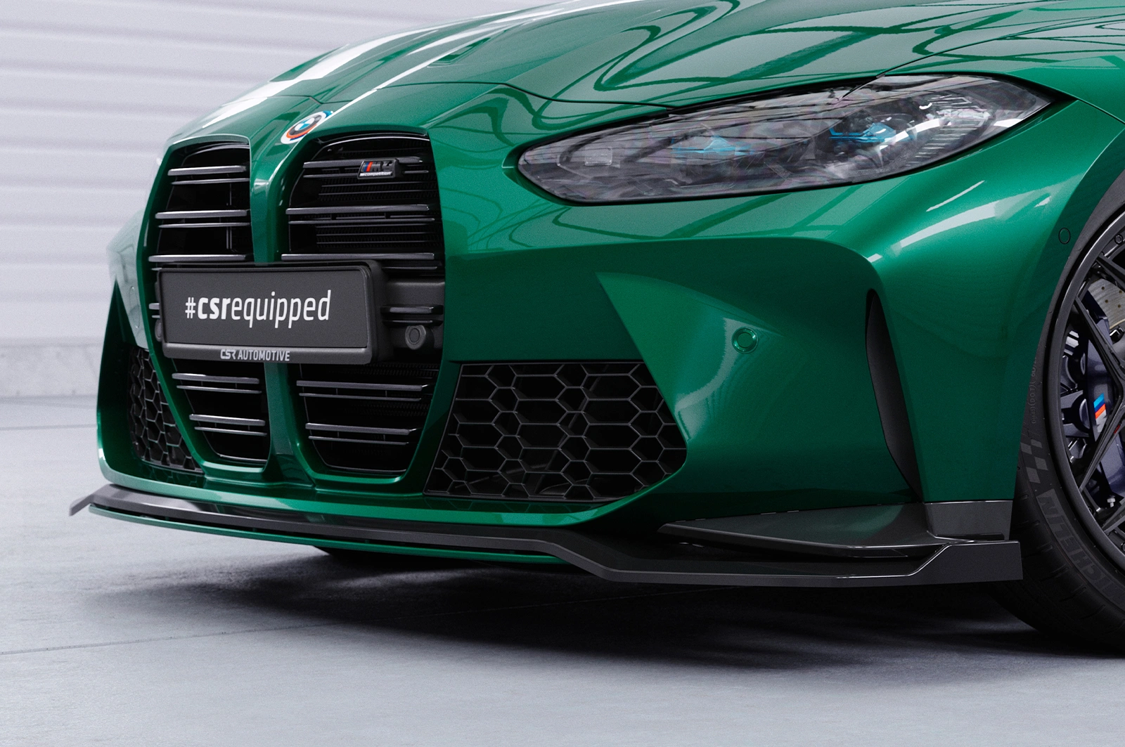 Voorspoiler passend voor BMW M3 (G80/G81) / M4 (G82/G83) glans zwart