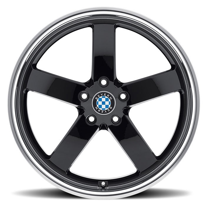 Velgen Beyern Rapp 22x9 5x120 ET35 Glanzend Zwart + Machined Ran