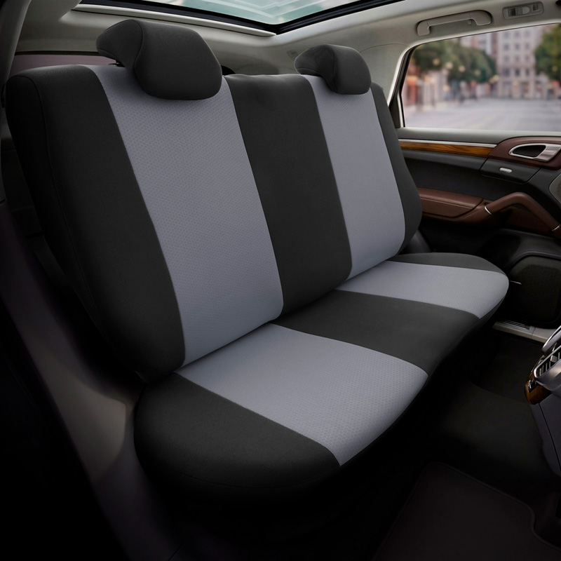 otoM Universele Stoffen Stoelhoezenset 'SelectedFit Flex' Zwart/Grijs - 10-delig - geschikt voor Side-Airbags