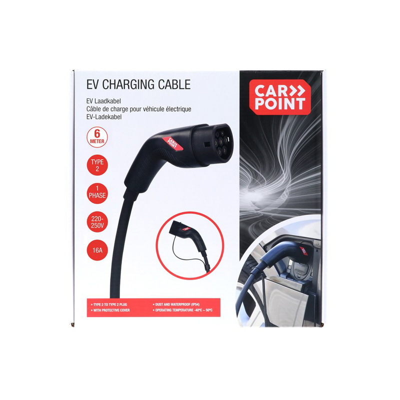 Carpoint Laadkabel Elektrische Auto Type2>2 16A 1-Fase 6-meter