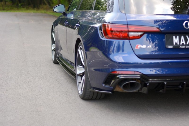 Zijskirts passend voor Audi RS4 B9 Maxton Glans Zwart