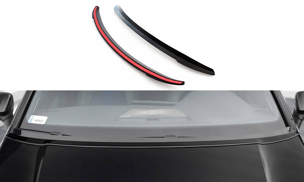 Motorkap Spoiler passend voor Volkswagen Golf 8 alle Maxton Glans Zwart