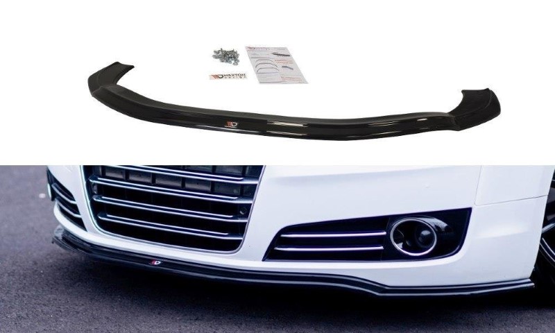 Voorspoiler passend voor Audi A8 D4 Glanzend Zwart