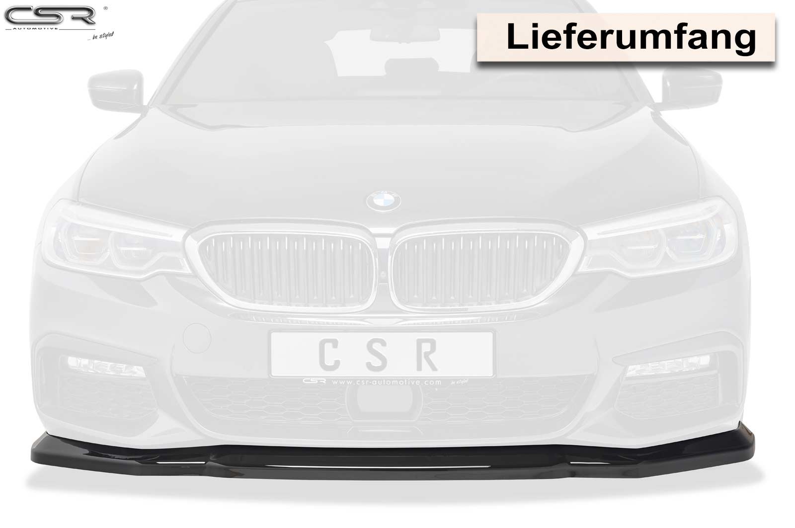 Voorspoiler passend voor BMW 5-Serie G30/G31  Glans Zwart