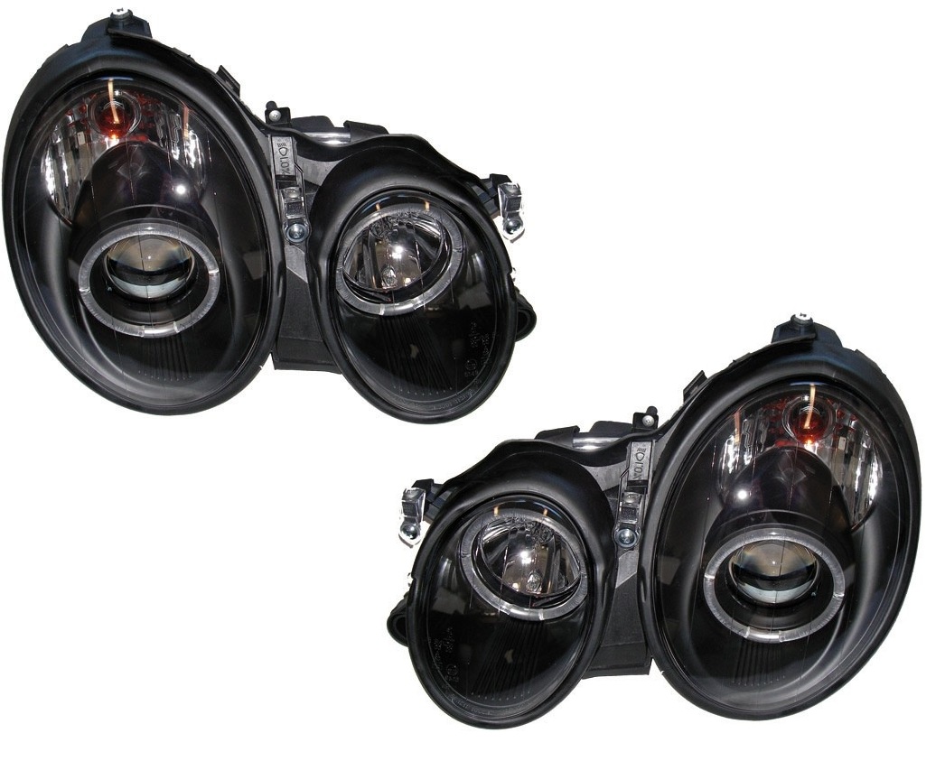 Koplampen Mercedes W210 95-99 Zwart