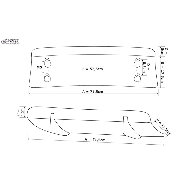 Achterskirt 'Diffusor U-Diff'  BMW X3 (G01) 2017- met M-Pakket (PU)