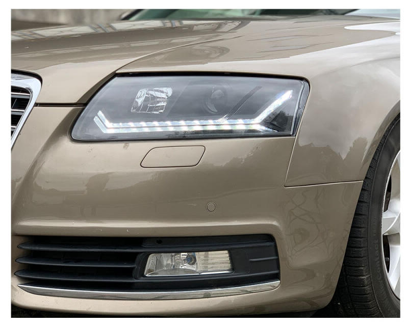 Koplampen Audi A6 4F 04-08 Tube Dynamic LED Zwart Halogeen