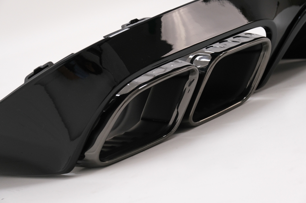 Diffuser passend voor Mercedes E-Class C238 Coupe Cabrio (2016-2019) E63 Look Piano Black Met Sierstukken