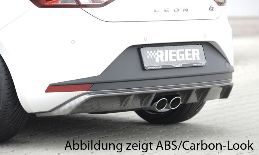 Diffuser passend voor Seat Leon F5 FR Rieger dubbele uitlaat glans zwart