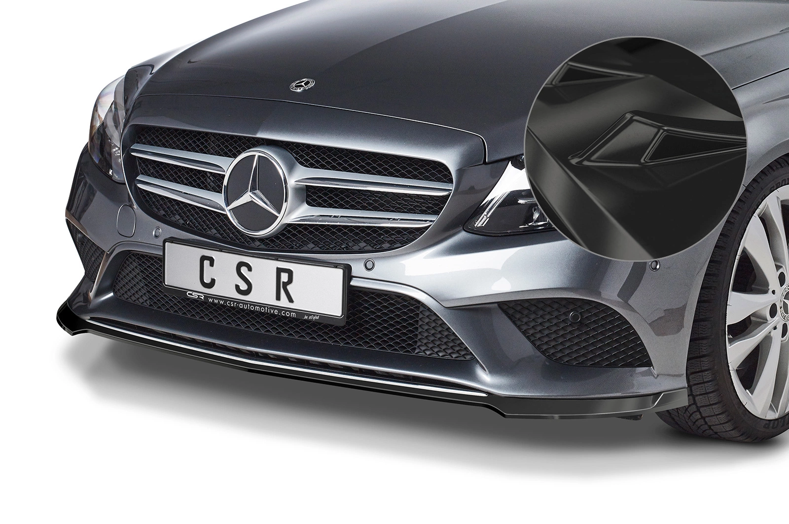 Voorspoiler passend voor Mercedes-Benz C-Klasse W205 Glans Zwart van CSR Automotive (04/2018-03/2021 Modellpflege)