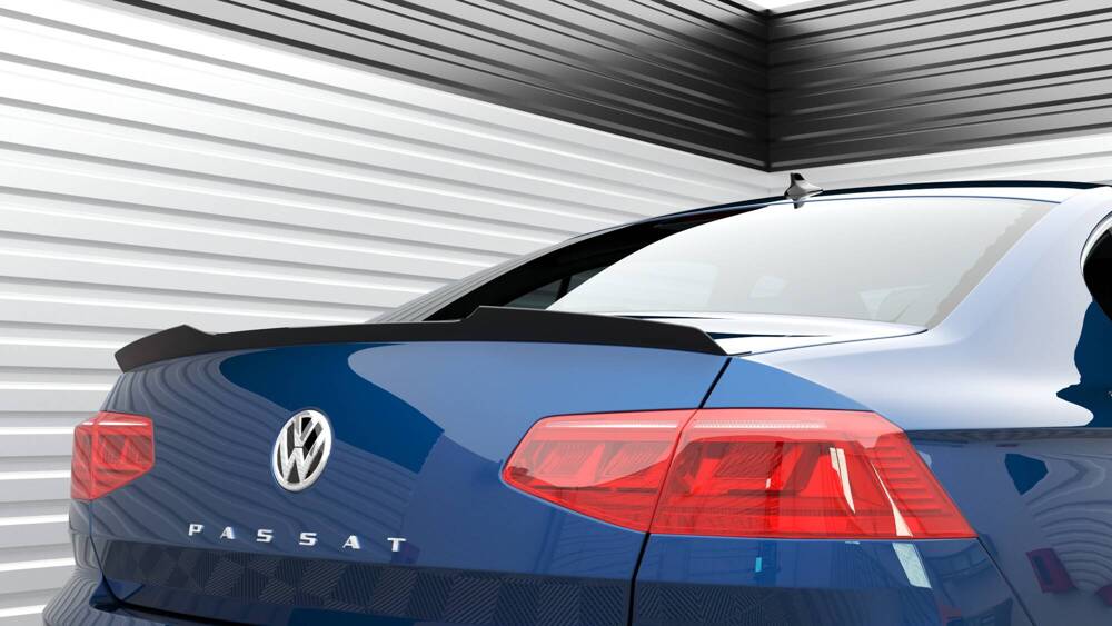 Spoiler passend voor Volkswagen Passat Sedan R-Line B8 Glans Zwart Maxton