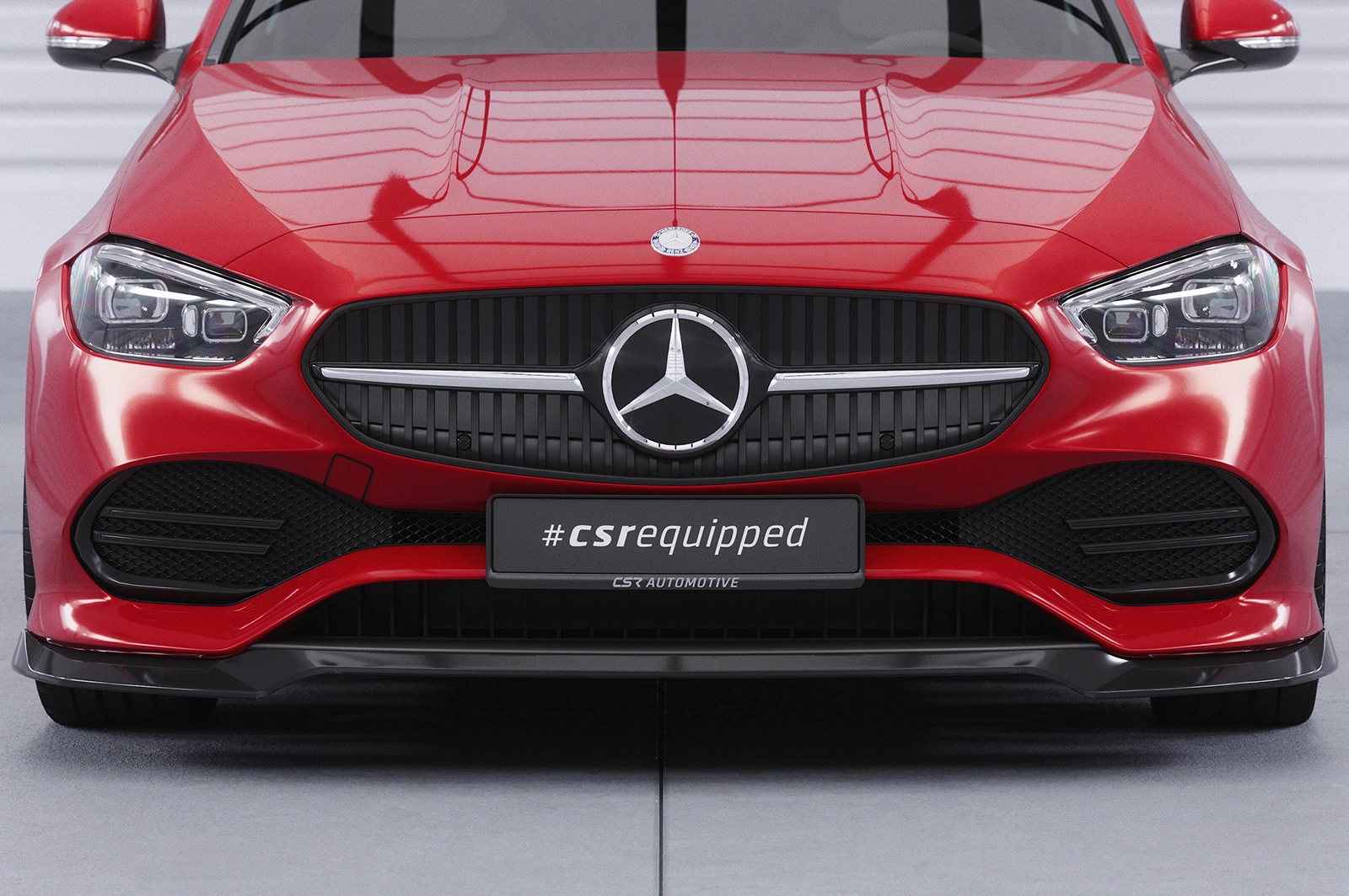 Voorspoiler passend voor Mercedes-Benz C-Klasse W206 / S206 Glans Zwart (06/2021–) CSR