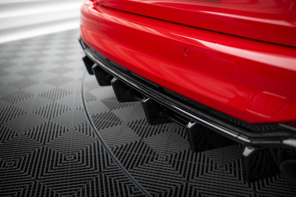 Diffuser passend voor Audi RS4 B9 Avant Glanzend Zwart