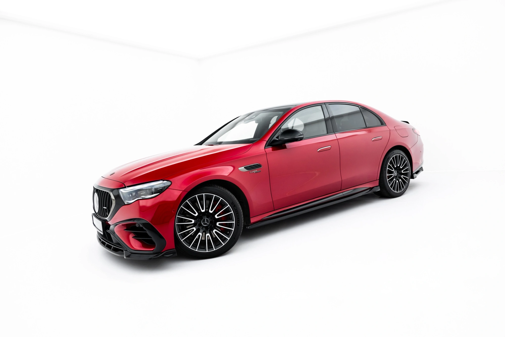 Voorspoiler passend voor Mercedes-AMG E53 Sedan / Estate W214 Maxton Glans Zwart