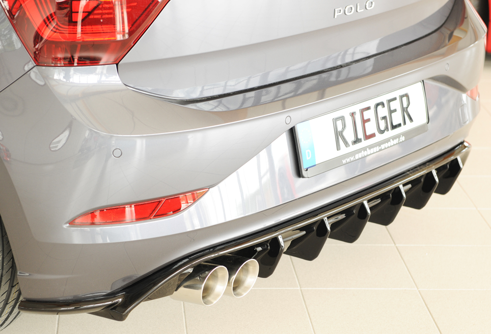 Diffuser Volkwagen Polo GTI 2G AW 2017-2021 Zwart Glans Rieger