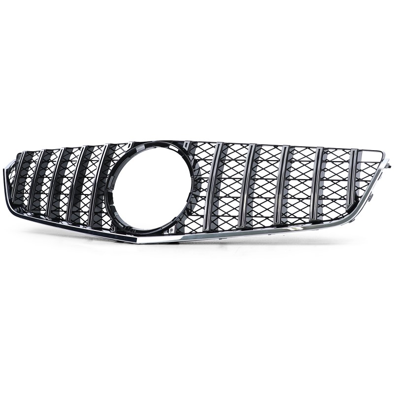 Grill passend voor Mercedes C207 W207 A207 (2009-2012) Coupe Cabrio GT Look Glans Zwart/Chroom