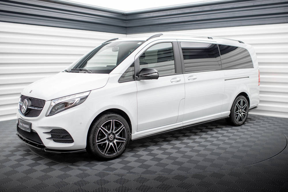 Zijskirts passend voor Mercedes-Benz V-Class Extra Long AMG-Line W447 Facelift 2019 - Maxton Glans Zwart