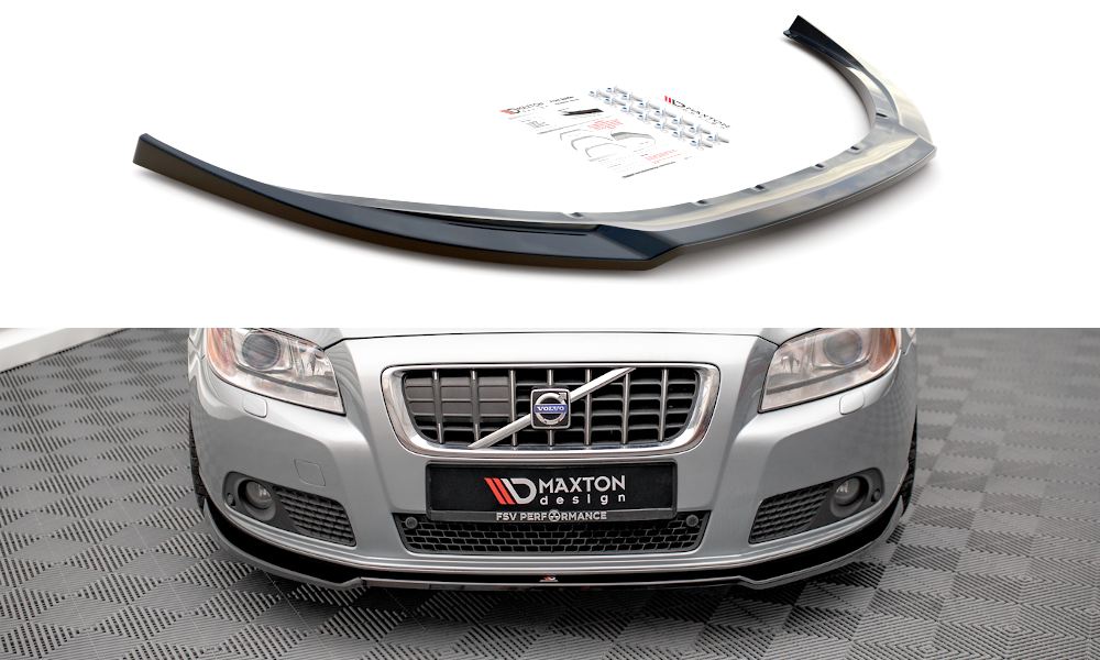 Voorspoiler V.2 Volvo V70 MK3 Maxton Glans Zwart