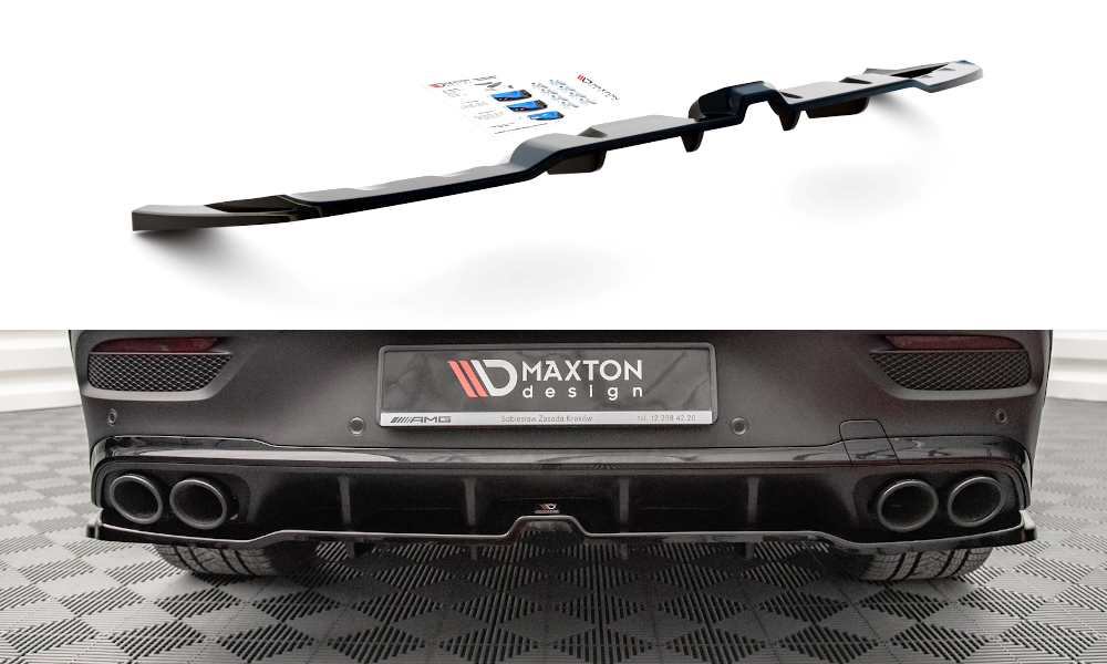 Diffuser passend voor Mercedes GLE 53 AMG Coupe C167 Maxton Glans Zwart