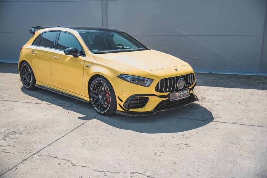 Voorspoiler passend voor Mercedes-AMG A45 S W177 Maxton Design glans zwart