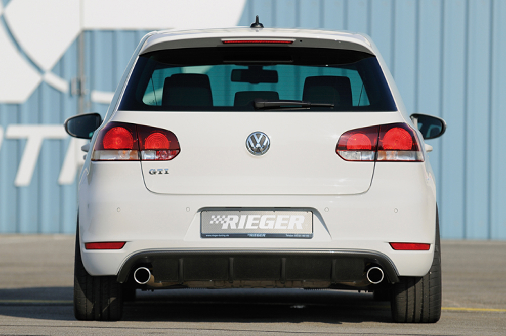 Diffuser passend voor Volkswagen Golf 6 GTI GTD Rieger Mat Zwart