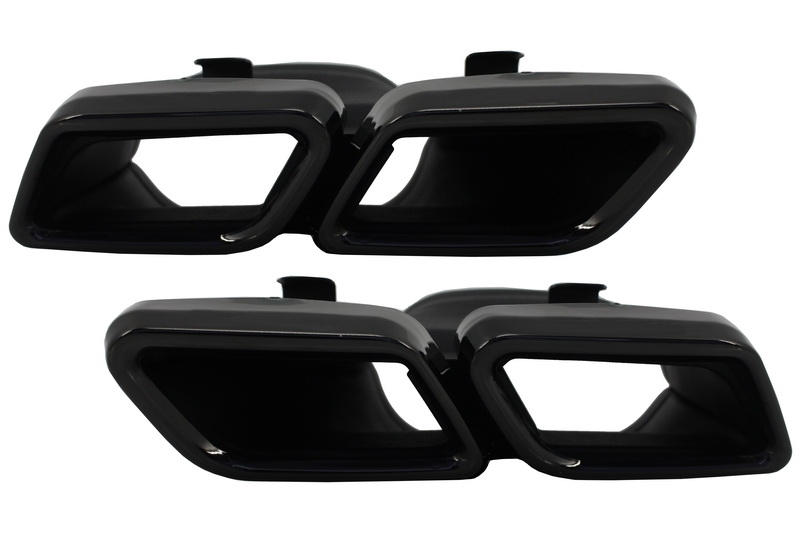 Achterbumper Diffuser passend voor Mercedes W205 C-Klasse C63 Design Zwarte Tips AMG Sport Line