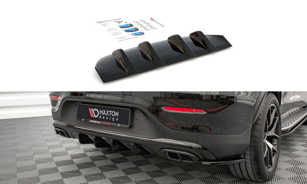 Diffuser passend voor Mercedes GLC Coupe AMG C253 FL Maxton Glans Zwart