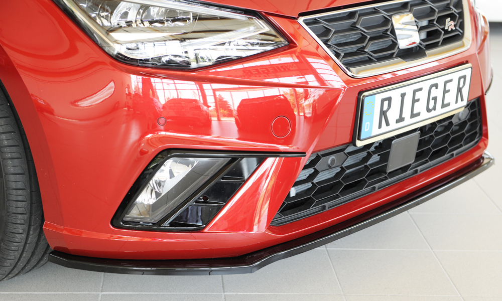 Voorspoiler passend voor Seat Ibiza (FR) KJ 2017-... Zwart Glans Rieger