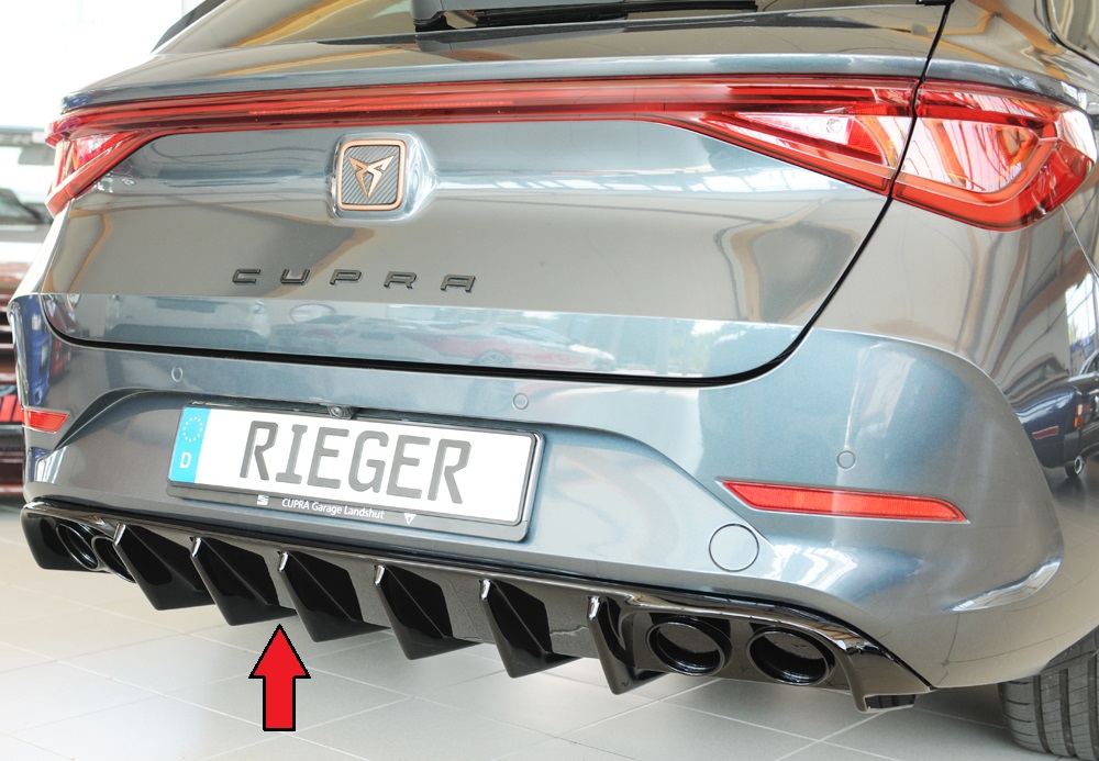 Diffuser passend voor Seat Leon KL ST/sportstourer 2020- Rieger glanzend zwart