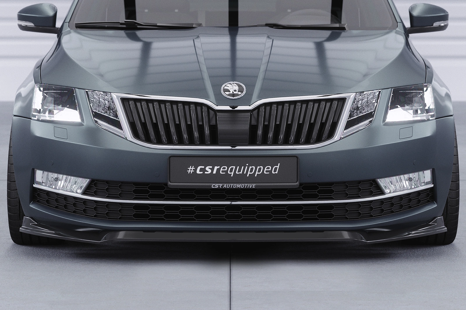 Voorspoiler passend voor Skoda Octavia 3 Glans Zwart (2016-2019) van CSR Automotive