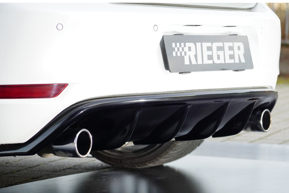 Diffuser passend voor Volkswagen Golf 6 GTI GTD Rieger Glans Zwart