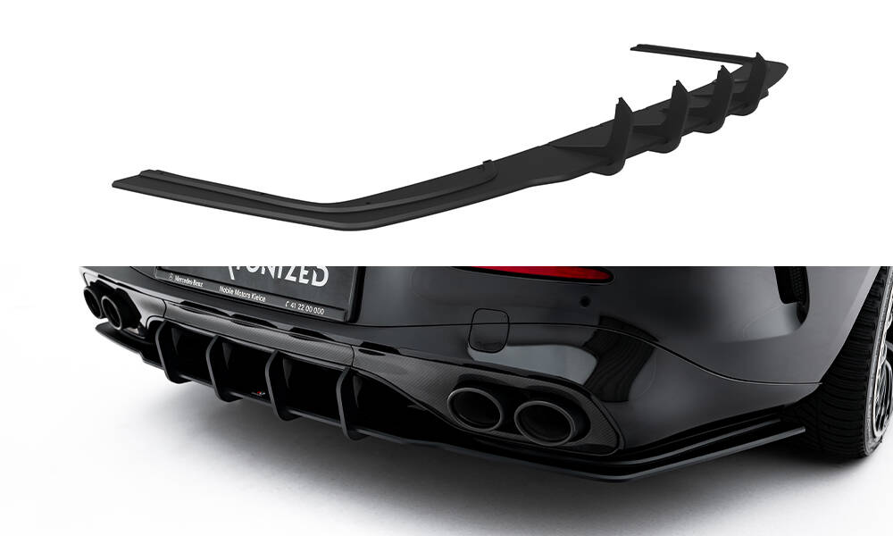 Street Pro Achter Diffuser passend voor Mercedes-AMG CLE 53 C236 Maxton Glanzend zwart