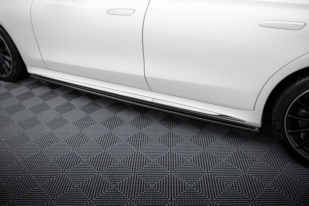 Zijskirts passend voor Mercedes S Klasse W223 AMG Pakket Maxton Glans Zwart