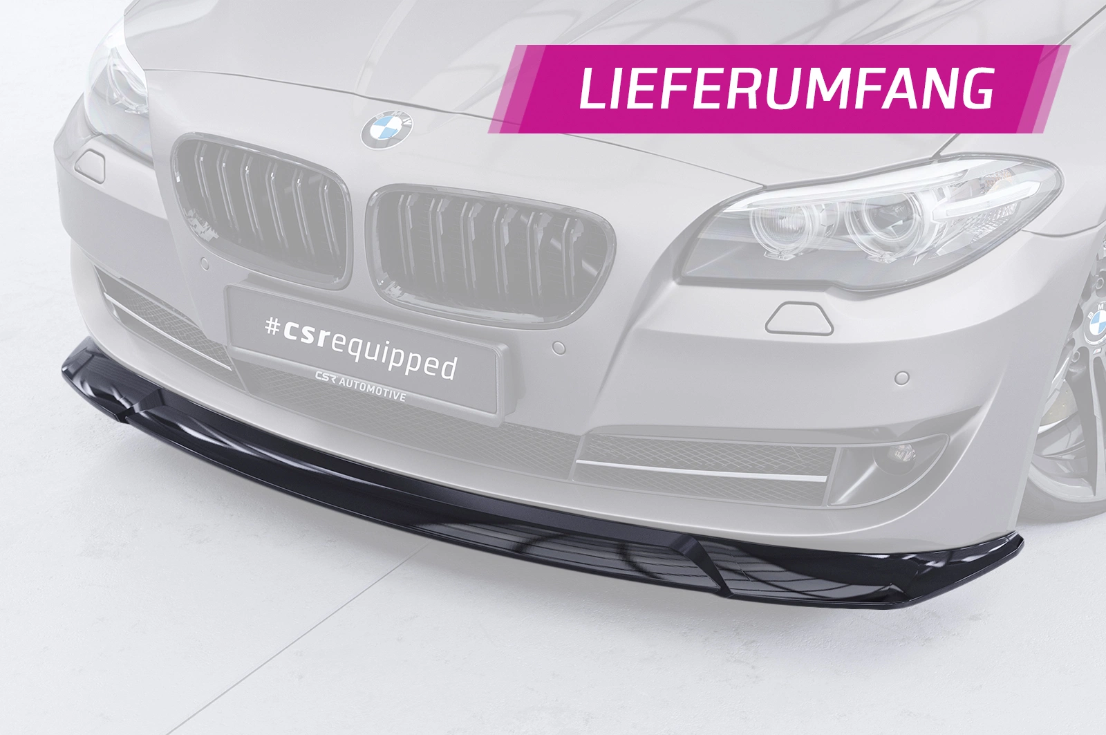 Voorspoiler passend voor BMW 5er F10 / F11 glans zwart   01/2010-07/2013