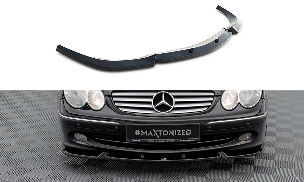 Voorspoiler passend voor Mercedes-Benz CLK W209 2002 - 2005 Maxton Glans Zwart