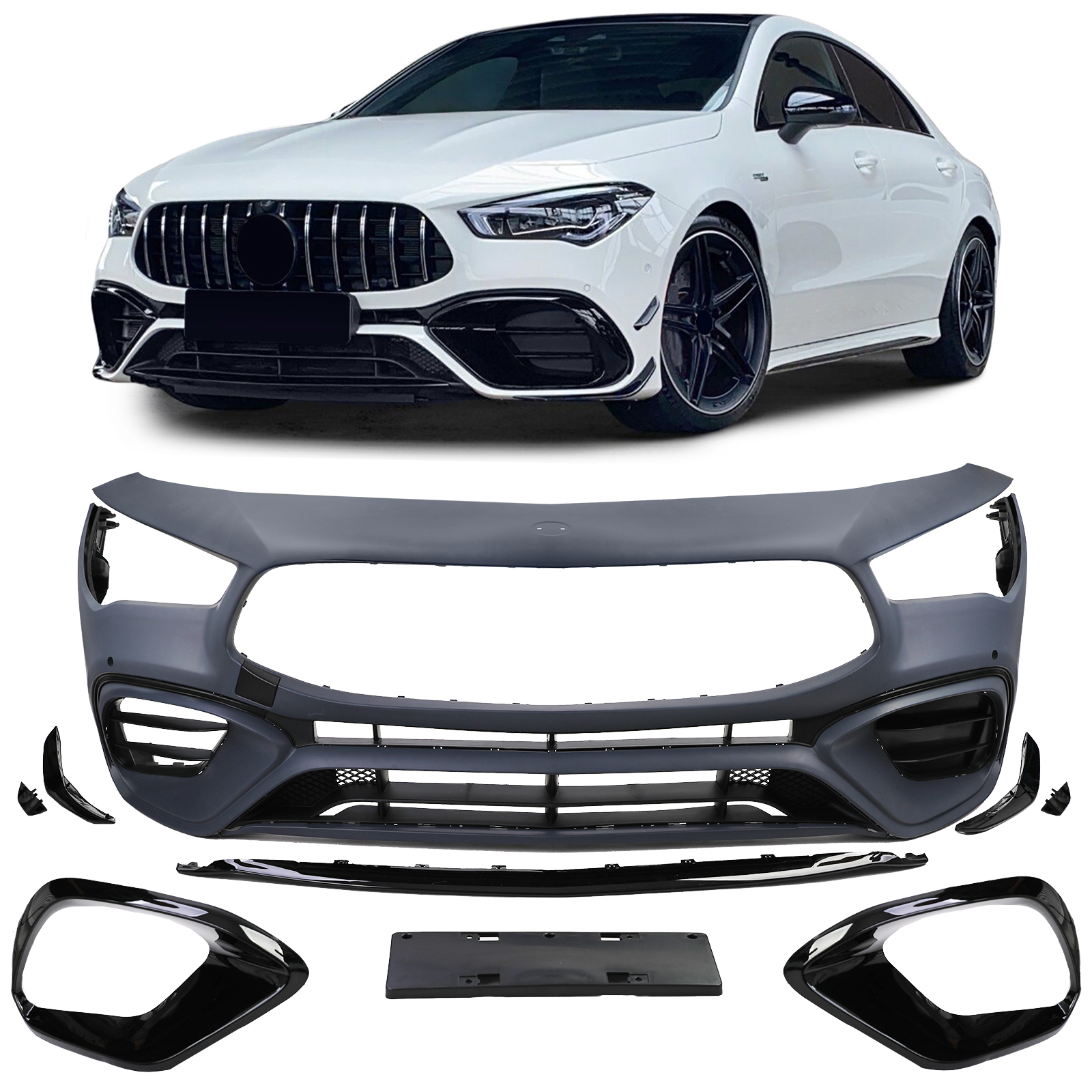 Voorbumper passend voor Mercedes CLA C118 X118 CLA45 Design
