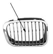 grille, chroom, chroom binnenwerk, rechts BMW 3 serie E46, 1998-