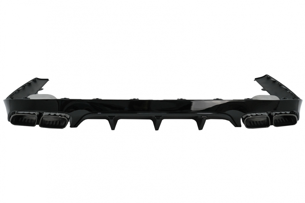 Diffuser passend voor Mercedes E-Class C238 Coupe Cabrio (2016-2019) E63 Look Piano Black Met Sierstukken
