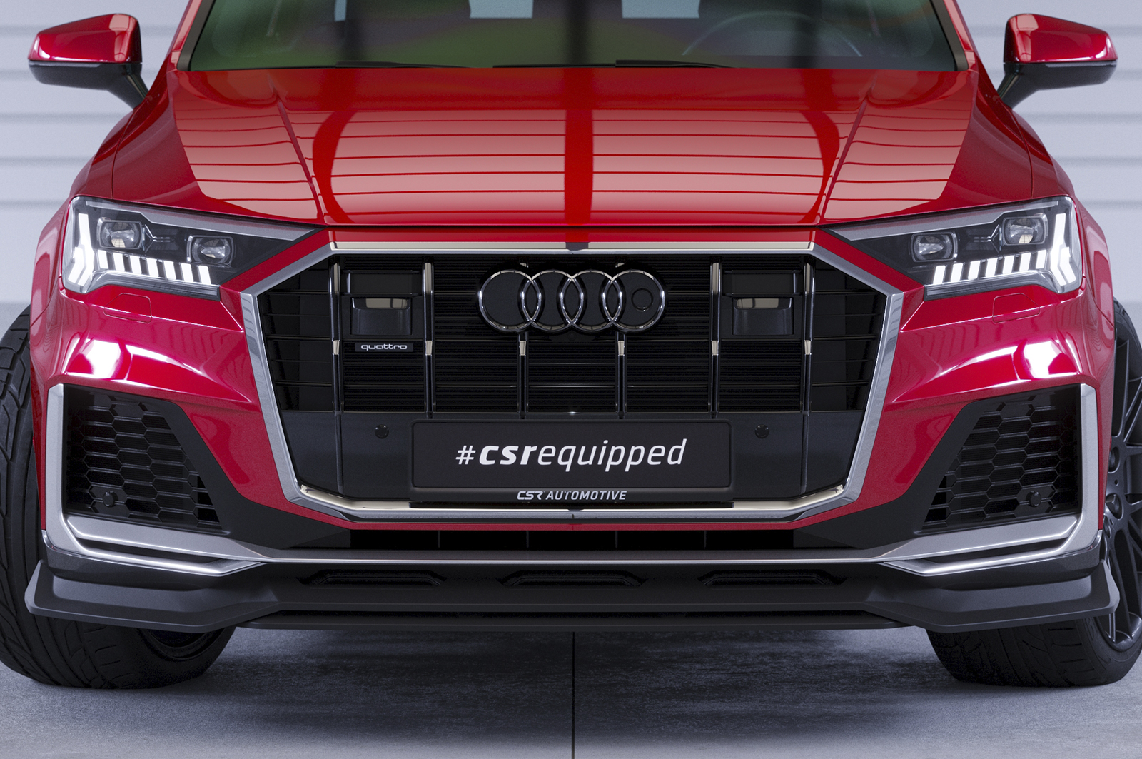 Voorspoiler passend voor Audi Q7 S-Line SQ7 CSR Glans Zwart