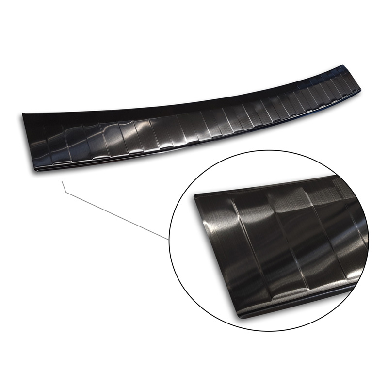 Zwart RVS Achterbumperprotector  Volvo V70 Facelift 2013-2016 'Ribs'