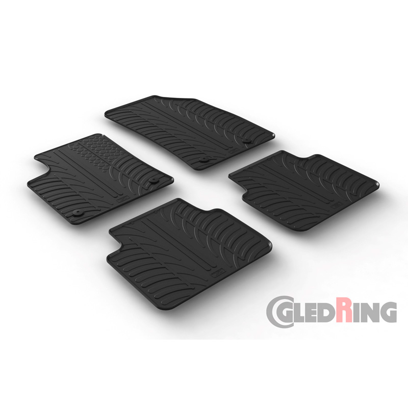 Rubbermatten  Opel Crossland X 6/2017-1/2021 (T profiel 4-delig + montageclips)
