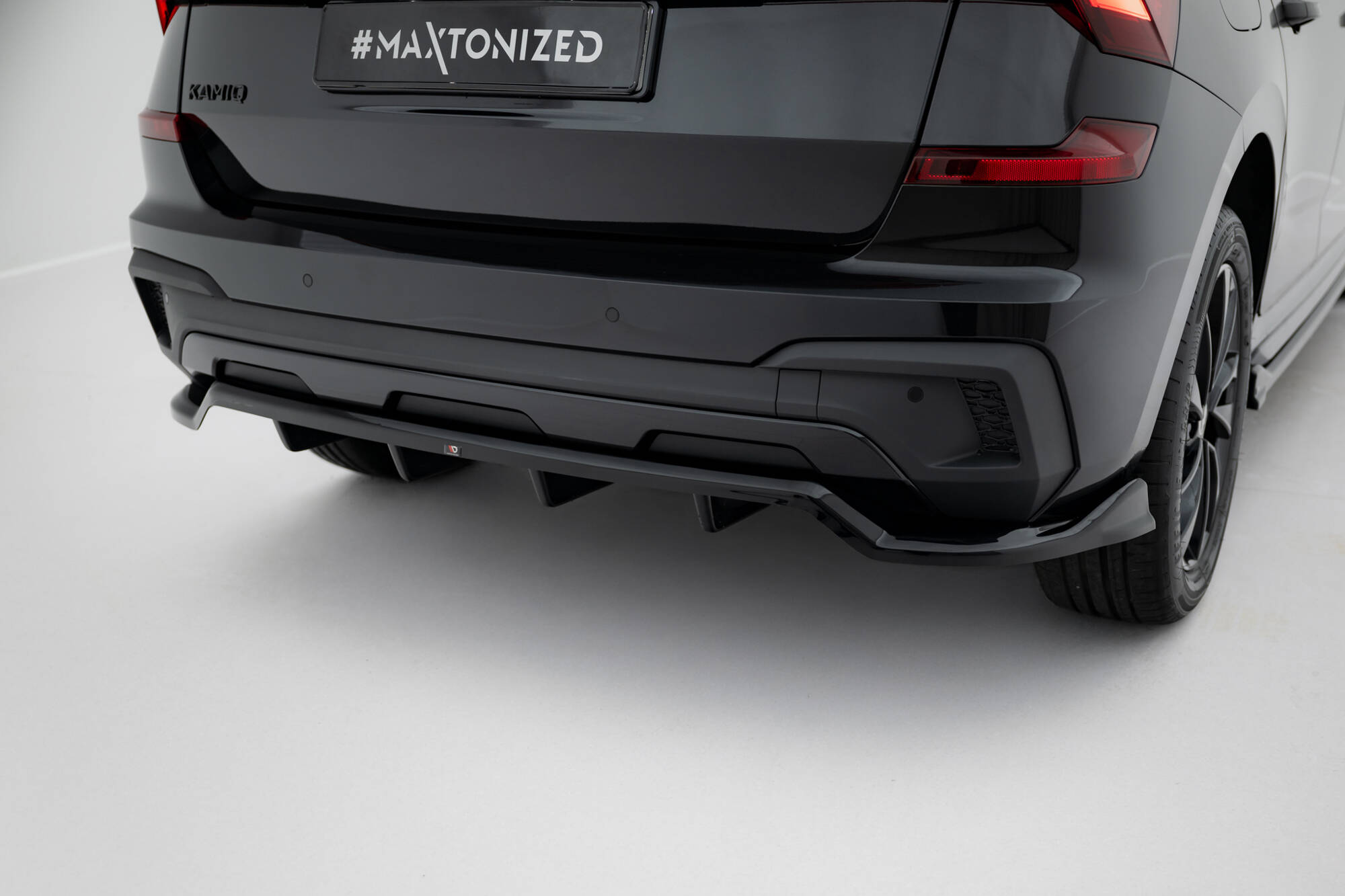 Achter Diffuser passend voor Skoda Kamiq Monte Carlo MK1 Facelift Maxton Glanzend zwart