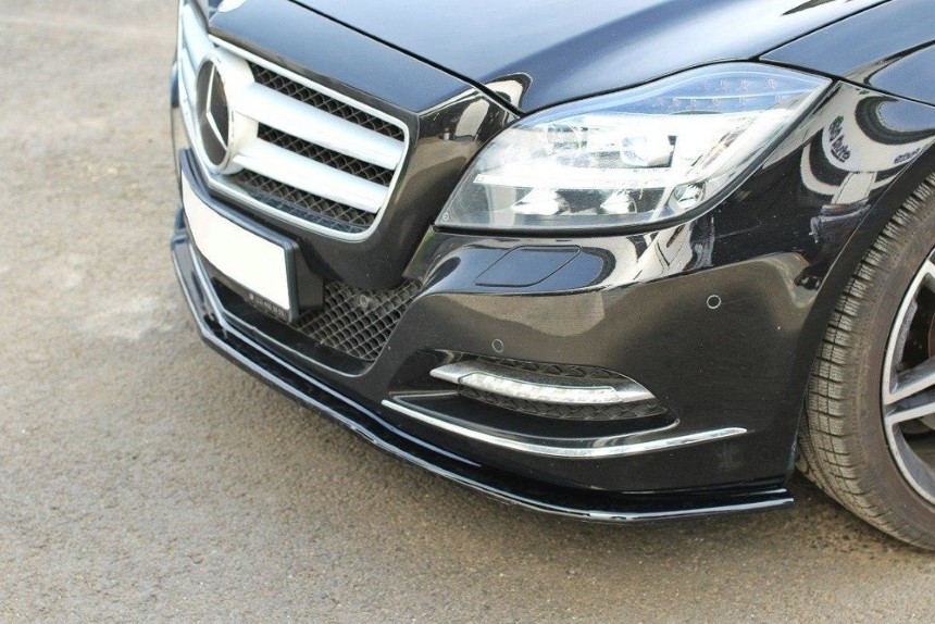 Voorspoiler passend voor Mercedes CLS W218 Maxton Design glans zwart