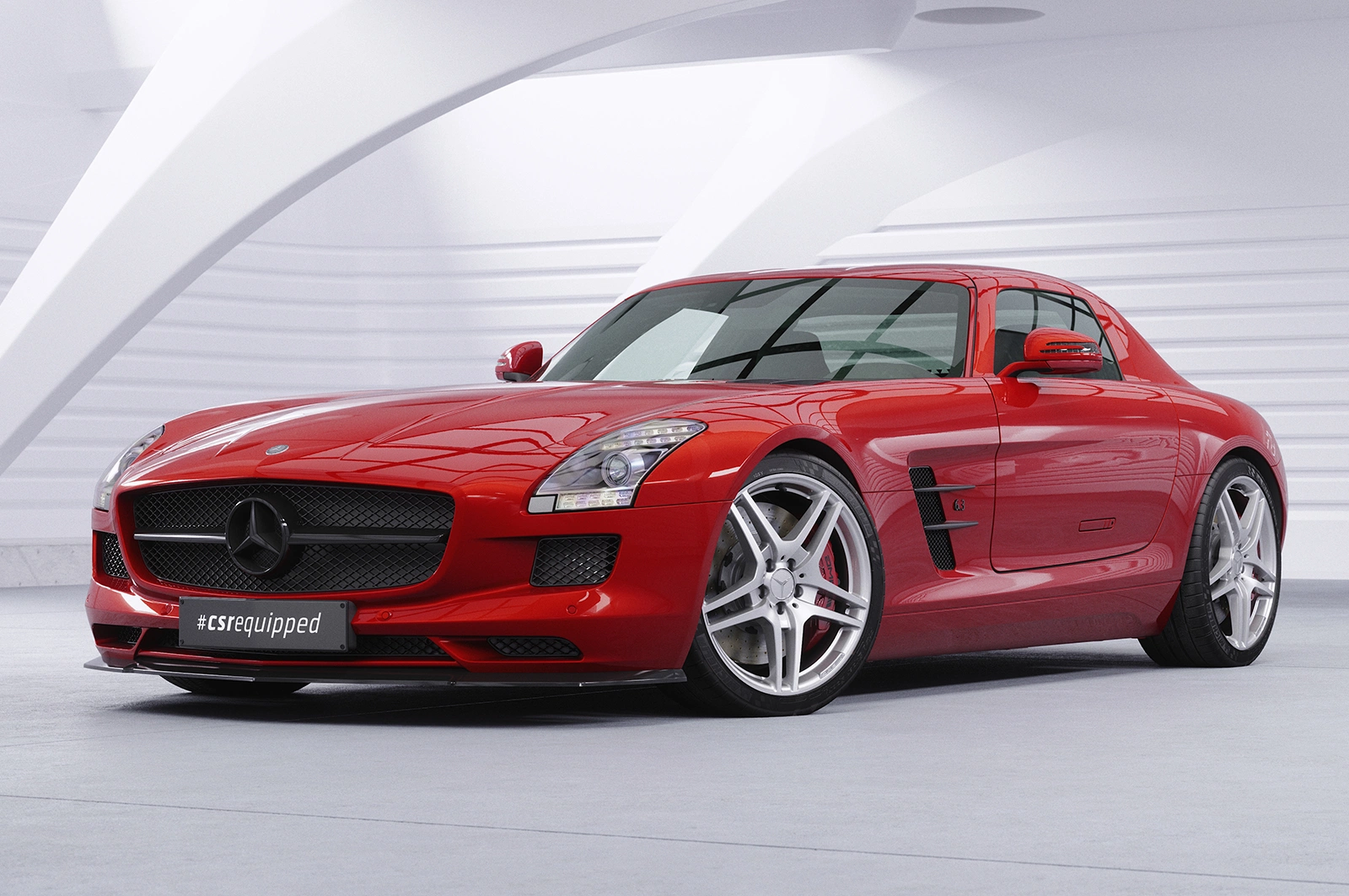 Voorspoiler passend voor Mercedes-Benz SLS AMG (197) glans zwart – 2009–06/2014