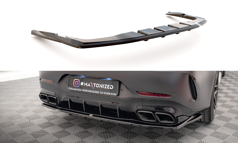 Diffuser passend voor Mercedes AMG GT63 Aero pack Maxton Glans Zwart