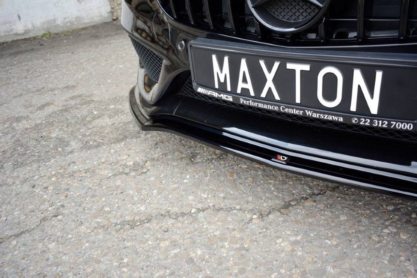 Voorspoiler passend voor Mercedes C43 AMG W205 Maxton Design glans zwart